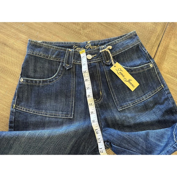 NWT Zena Premium Women’s Size 4 High Waisted Blue Denim Bermuda Shorts Pockets - Picture 8 of 14